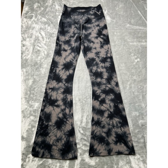 Pink Stitch Pants - PINK Pants Women Small High Rise Flare Leggings Tie Dye Black Stretch Waist